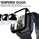HASTHIP® Hard PC Cover Compatible withApple Watch Series 7, Hard Case 41mm Case withTempered Glass Screen Protector, Full Coverage, Touch Sensitive, Ultra-Thin HD Bumper Protective Cover(Black)