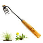 Weeder Hand Tool, 14.1 Inches Short Garden Weeding Tool Steel 4-Claws Weeder Hand Tool, Portable Weed Puller, Manual Weed Puller for Lawn, Garden, Plant Pot, Vegetable Fields