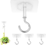 HASTHIP® Adhesive Ceiling Hooks,4 Pack 30lbs Super Heavy Duty for Hanging Plants,3M Ceiling Hooks Strong No Drill Outdoor Sticky Hanger Stick On for Lights,Wind Chimes,Lantern