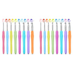 HASTHIP Crochet Hooks Set 16pcs for Yarn Crafts with Soft Grip Rubber Handles and 10 Markers