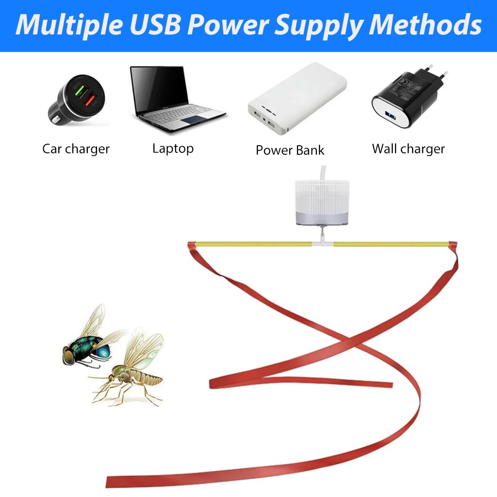 HASTHIP USB Fly Repellent Fan for Indoor and Outdoor Use with 9.8 ft Cable | Stepless Speed Adjustment and Spiral Blade Design