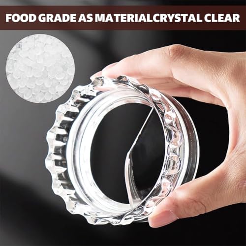 HASTHIP® Ground Coffee Leveler Tool for Moka Pot, 2.83 Inch Clear Crown Distributor Ring, Powder Leveling Accessory for 4-6 Cup Coffee Makers