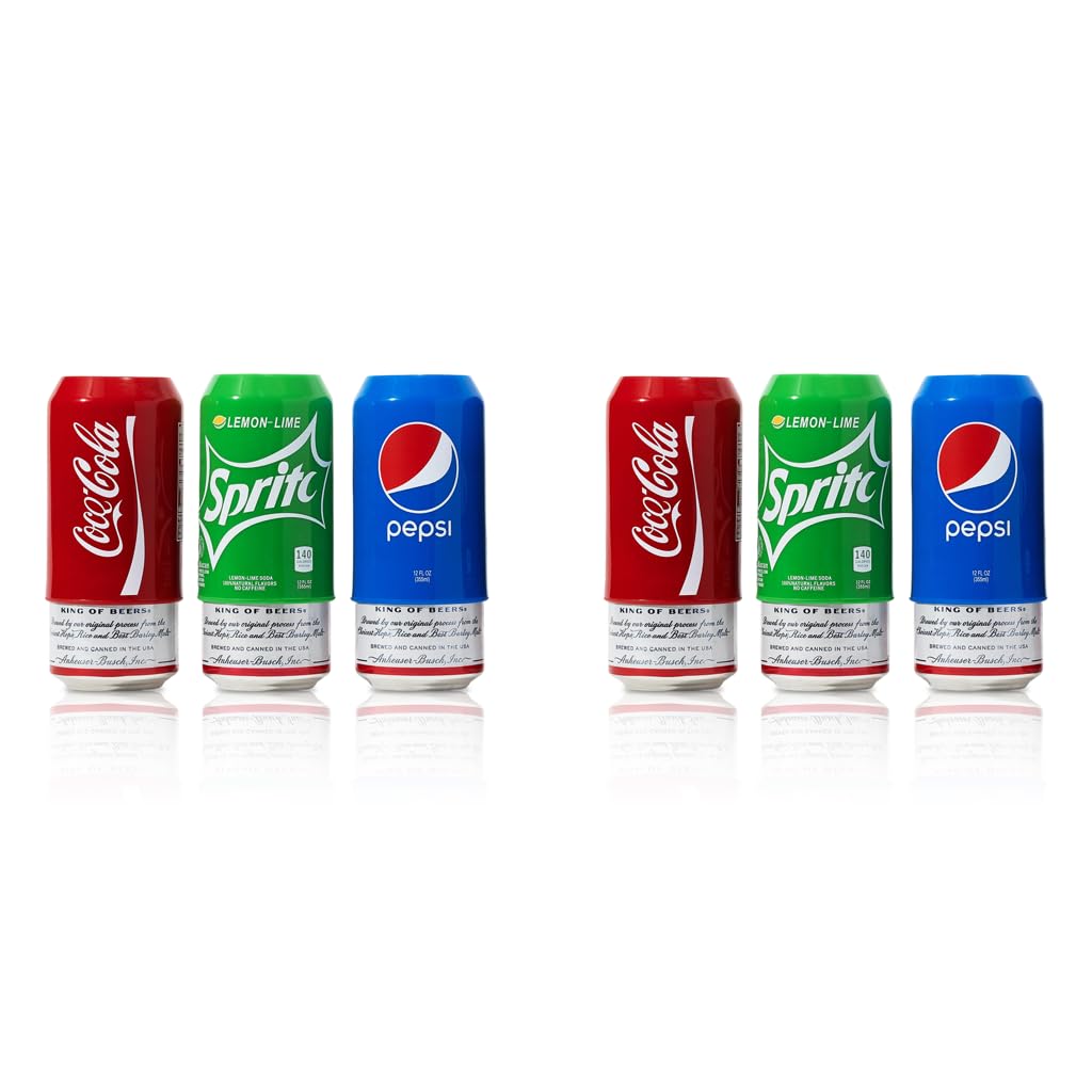 HASTHIP Beverage Can Sleeves 6PCS 335ml with Anti Slip Zip Top Wraps | Elastic Silicone Fit
