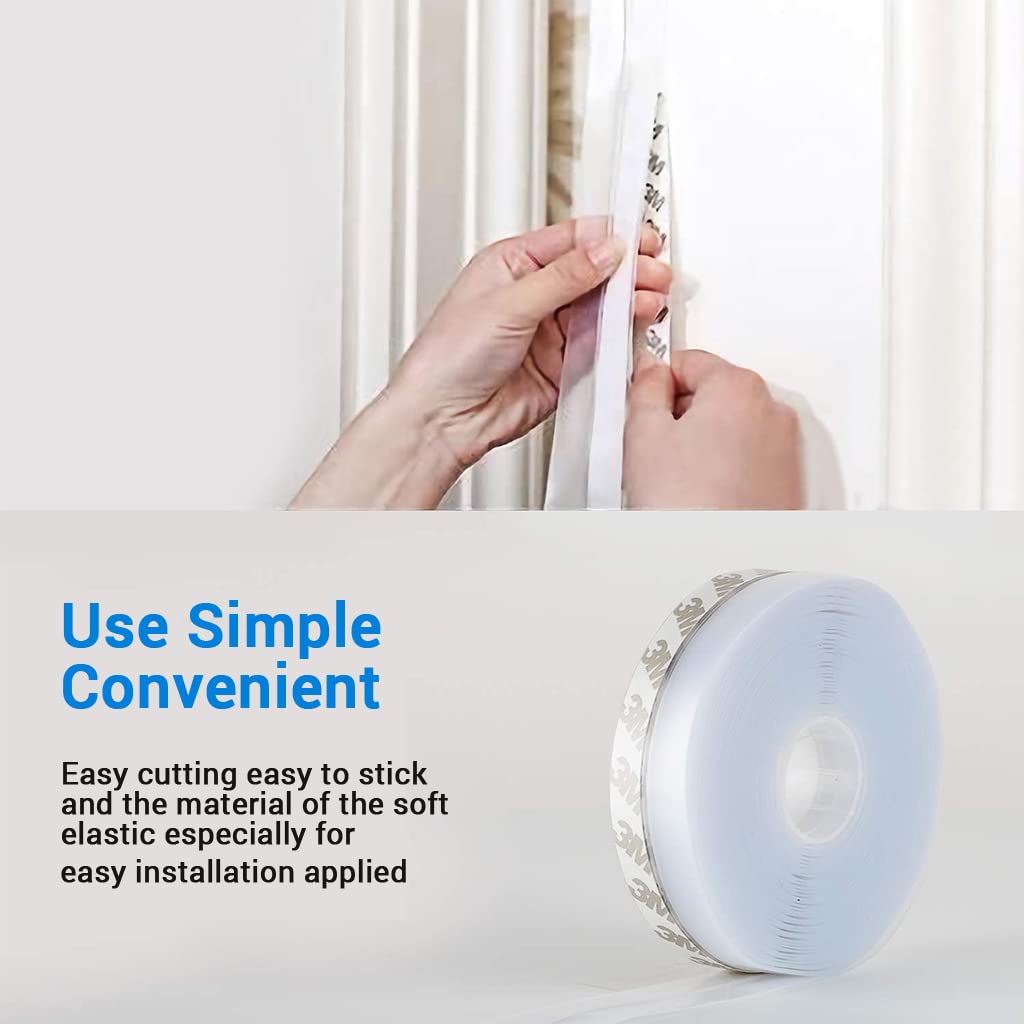 HASTHIP Window Seal Strip for Doors and Windows 10m 35mm | Transparent Silicone 3 pcs