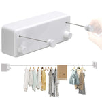 HASTHIP Wall Clothesline for Indoor and Outdoor Use with 4.6 Yard Dual Row Stainless Steel Rope | Retractable Metal Aluminum Housing