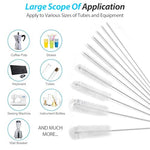 HASTHIP® Chucai Straw Cleaner Brush Set, 10 Pack Stainless Steel Bottle Cleaning Brushes with Nylon Bristles for Metal, Glass, Reusable Straws & Baby Bottles – Multi Size Tube Brushes for Cups, Sippy,