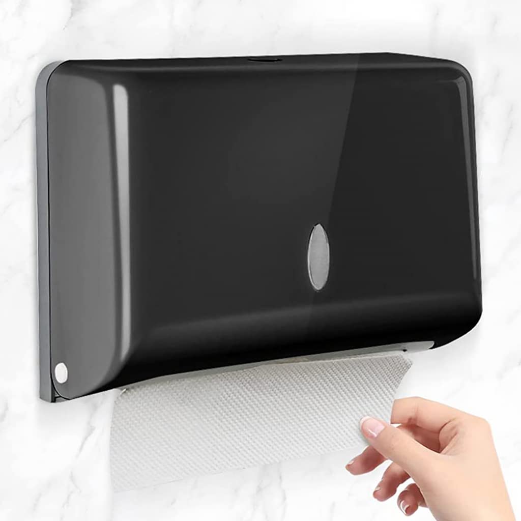 HASTHIP Tissue Holder for Bathroom with Transparent Window and Dual Install Options | 27×20.5×10 cm ABS Wall-Mounted Dispenser for Home or Hotel