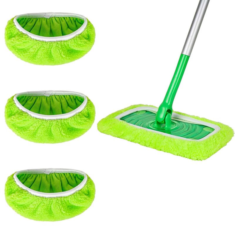 HASTHIP Reusable Microfiber Mop Pads for Wet and Dry Floor Cleaning with Elastic Edge | 3 Pack