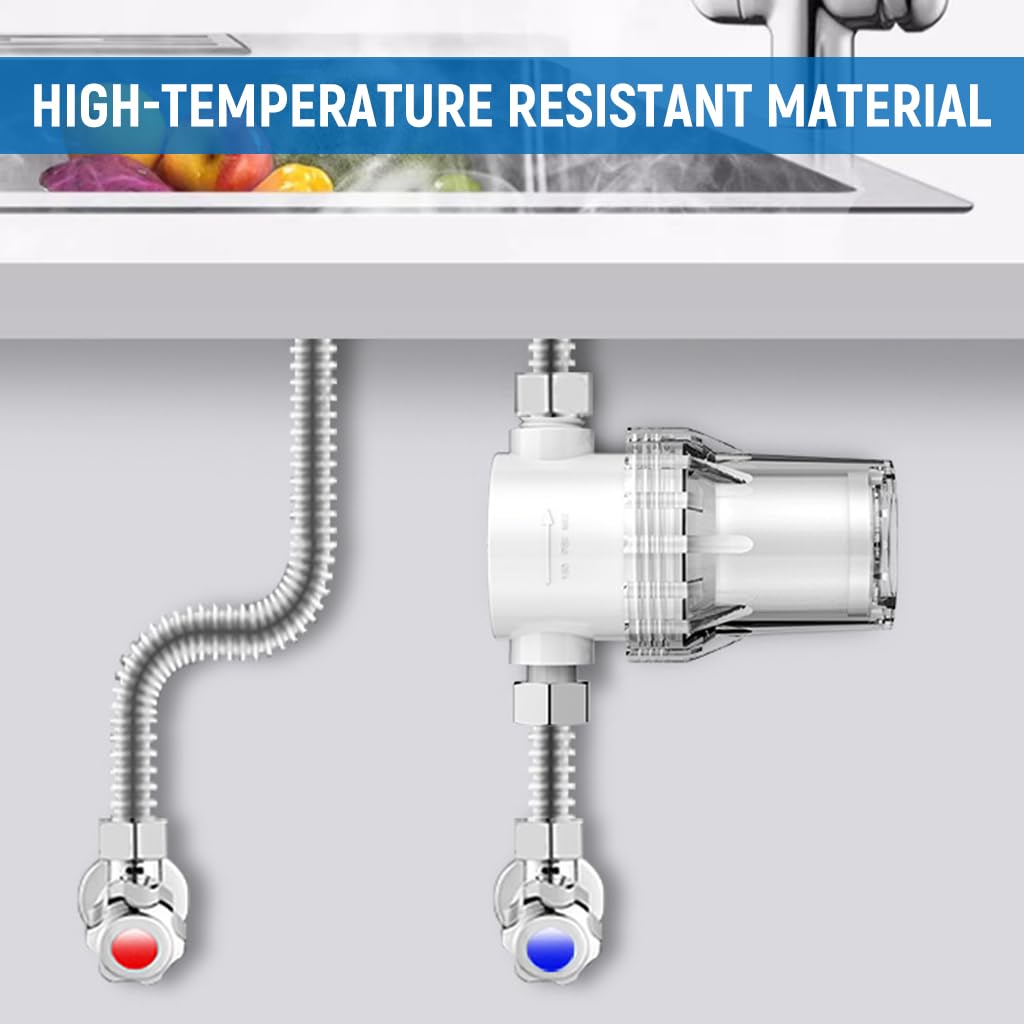 HASTHIP Water Filter for Tank Heater and Washing Machine with Clear Housing and 1/2 inch Thread | PP Fiber Filtration for Sediment and Rust Removal
