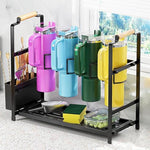 HASTHIP® Double Layer Water Bottle Holder Rack for Stanley 40 oz Tumbler, Carbon Steel Multipurpose Organizer for Kitchen or Bar, Fits Multiple Bottles, Space-Saving Shelf, 46x19.2x41cm