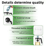 HASTHIP® Home Xone 600ml 2 in 1 Oil Pourer Bottle with Dispensing Brush,Glass Olive Oil Dispenser for Kitchen,Clear Drizzler Bottle Utility and Vinegar Container for Cooking and Salad