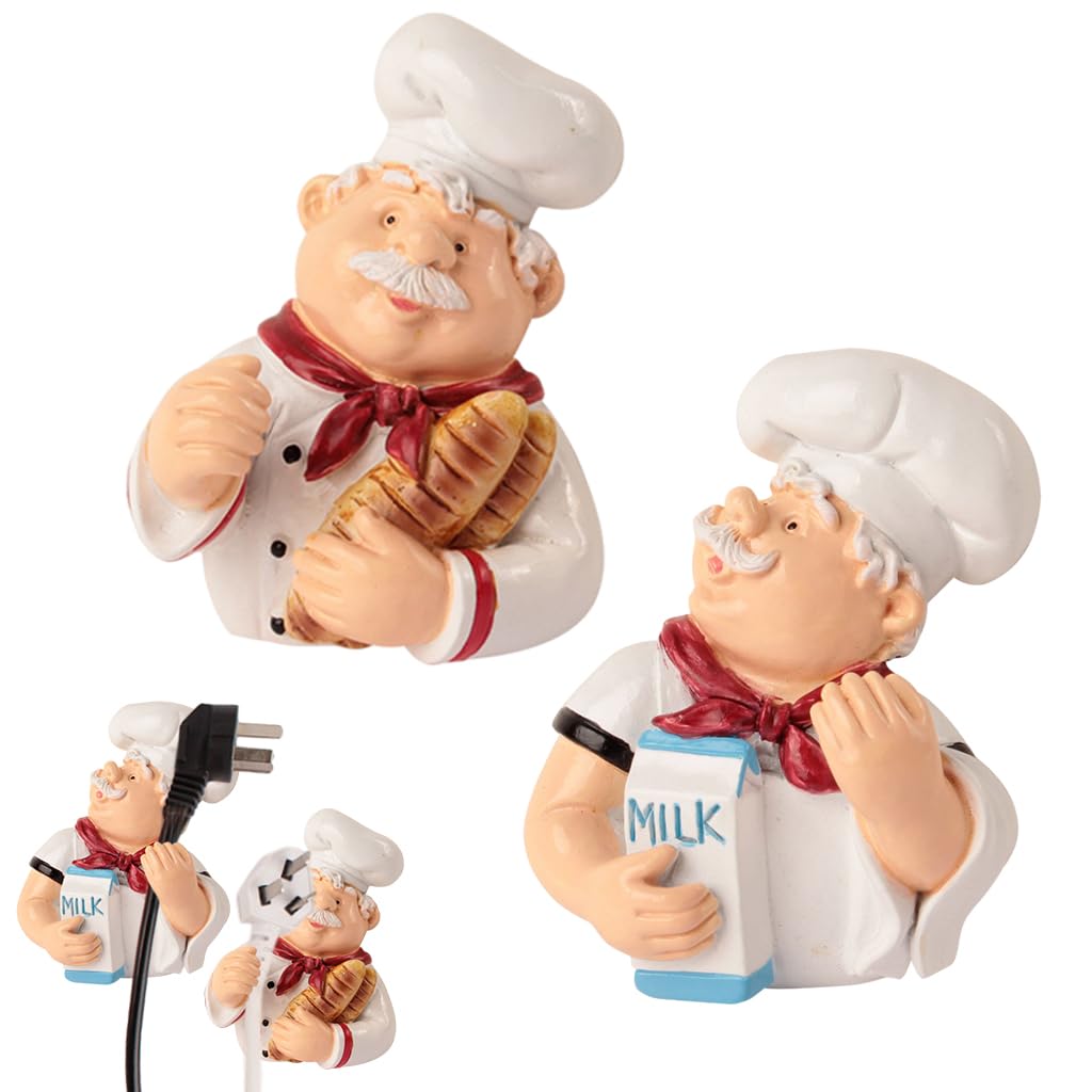 HASTHIP Decorative Power Plug Holder for Kitchen Use with 2 Ceramic Hooks | Wall Organizer