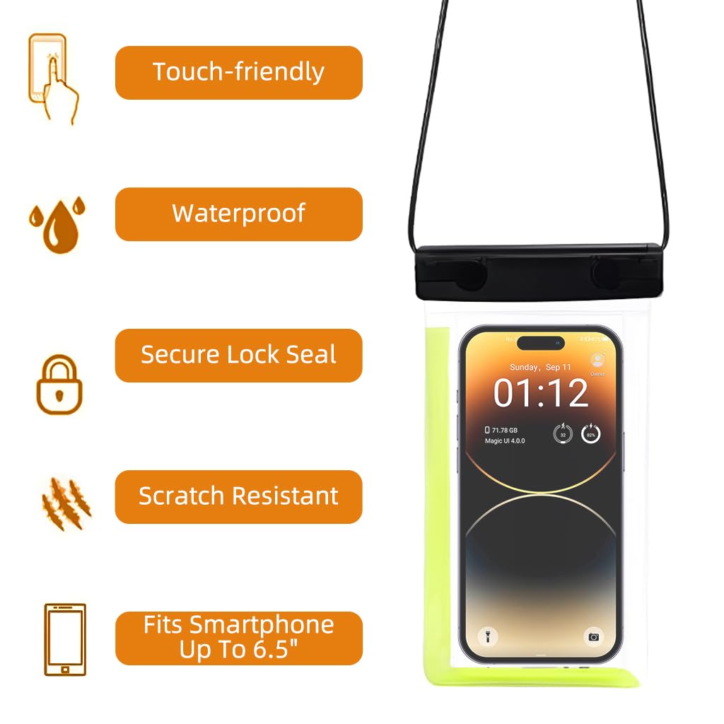 HASTHIP® 10L Waterproof Dry Bags with Waterproof Phone Pouch for Swimming, Roll Up Closure with Quick Release Buckle & Shoulder Strap, Floating Dry Bag for Swim, Beach, Travel