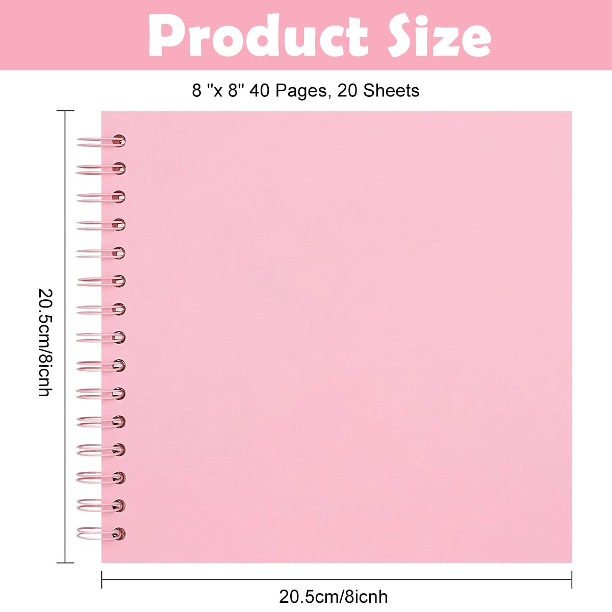 HASTHIP Photo Album Scrapbook for Memories with 20 Pages 8x8 Size & Ribbon Closure | DIY Gift Book