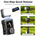 HASTHIP® Luz de Relleno LED 3 Colores para DJI Osmo Action 3/4/5, Luz Magnética de Liberación Rápida con Zapata Fría, Recargable USB, Impermeable y Portátil