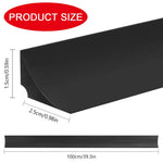 HASTHIP Silicone Water Stopper for Shower and Bathroom with Self‑Adhesive 39 in | 2 PCS Black