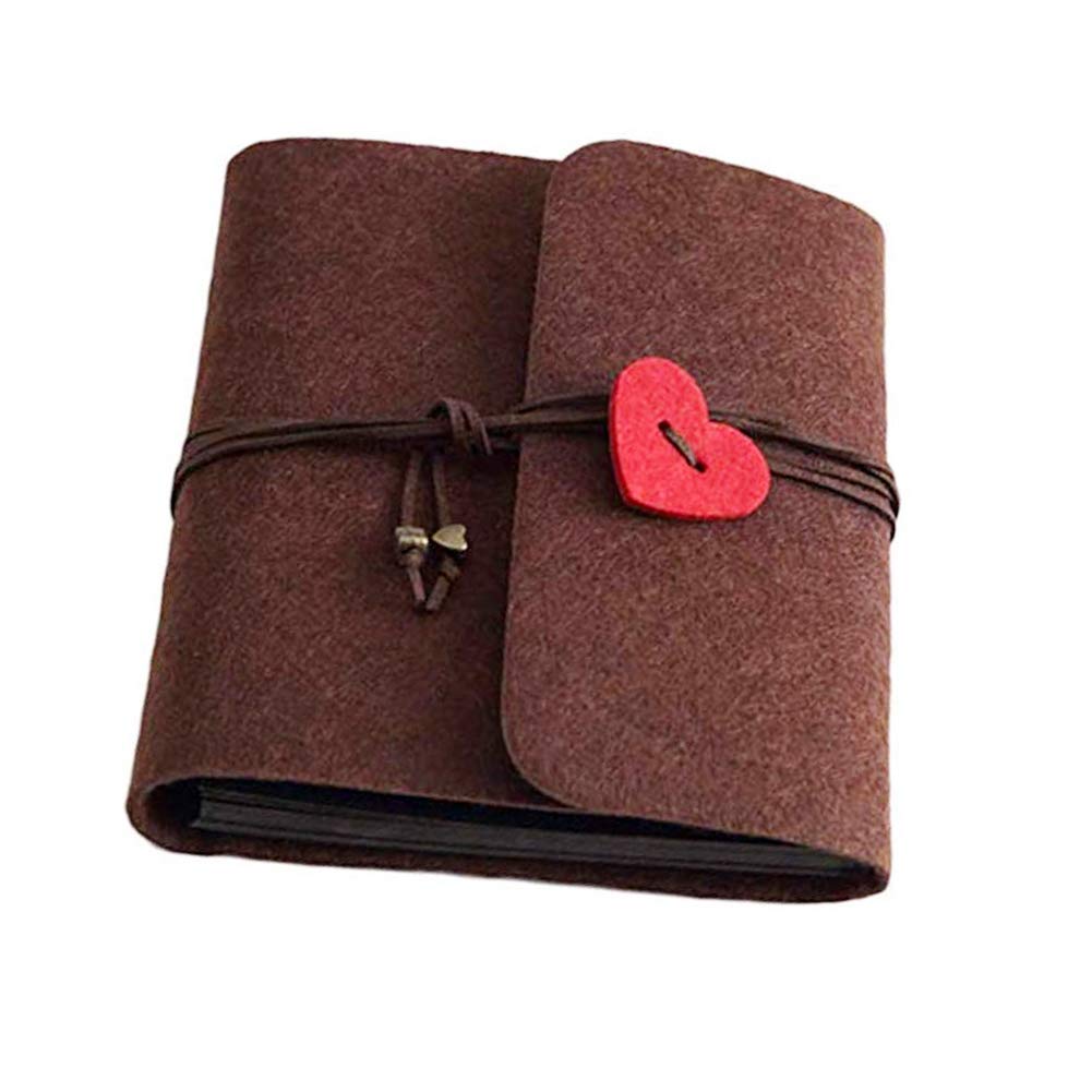 HASTHIP Photo Book for DIY Scrapbooking with 30 Sheets and 360° Rotation | Felt Cover 7.5 x 6.9 in