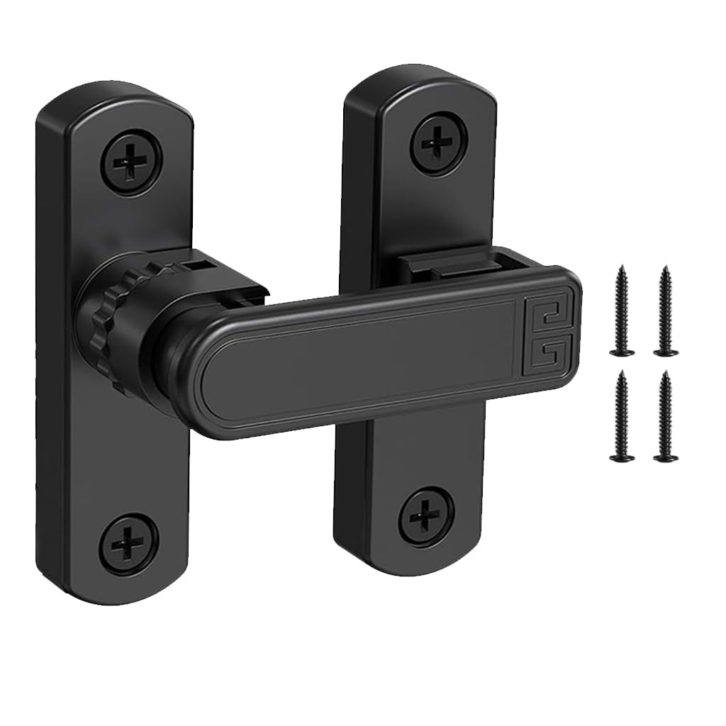 HASTHIP® Zinc Alloy Door Lock for Bedroom, Heavy Duty 180 °/90 ° Flip Latch with Hardware Installation, Rugged Metal Locking for Doors, Cabinets, Gates