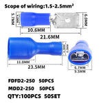HASTHIP Wire Connector Set for Automotive and Home Wiring with 480pcs Crimp Terminals | Tinned Brass and PVC Insulated Connectors