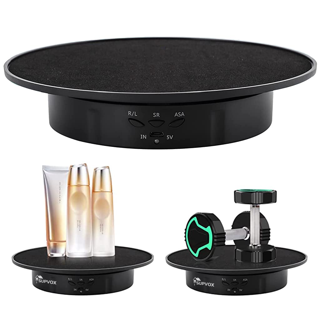 1Pcs Electric Rotating Display Stand, USB Charge 360 Degree Rotating Turntable, 20CM /Load 8KG, Multi-Functional Rotary Table for Photography Products Shows, Jewelry, Cake (Without Battery)