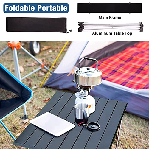 HASTHIP® Camping Table Foldable Table 39.5*34.5cm Aluminum Top for Outdoor Cooking, Hiking, Travel, Picnic, Sturdy Constructed Camping Table with Storage Bag