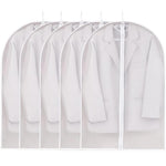HASTHIP Suit Cover Set for Garment Storage with Zippered Hanging Design 5pcs 60x100cm PEVA | Clear Clothes Protector Bags