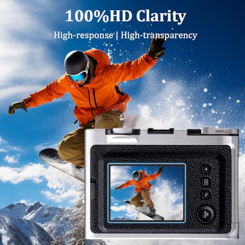 HASTHIP® Protector de Pantalla y Lente para Fujifilm Instax Mini EVO, Vidrio Templado 9H Antiarañazos, Ultra Delgado HD, Anti-reflejos, Instalación sin Burbujas, 4 Pack