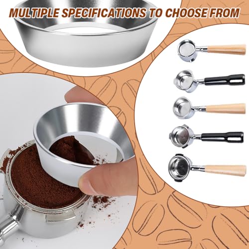 HASTHIP® 51mm Dosing Funnel with 12 Magnets, Aluminum Alloy Wide Mouth Coffee Powder Ring, No Spill Portafilter Ring Espresso Accessory, Compatible with Ground Coffee and Espresso Machines