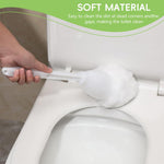 HASTHIP Toilet Brush Set for Bathroom Cleaning with Attached Sanitary Cone | 2 Pack 14 in White