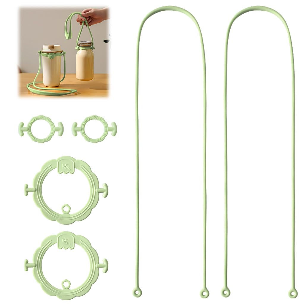 HASTHIP Kids Water Bottle Carrier Straps Kit for School and Travel with Anti Slip Collars | Soft Rubber Crossbody and Hand Strap