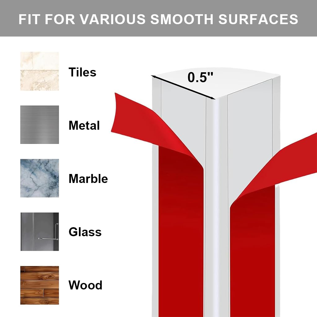 HASTHIP Flexible Quarter Round Molding for Bathroom and Kitchen | 2m PVC Self Adhesive White Trim