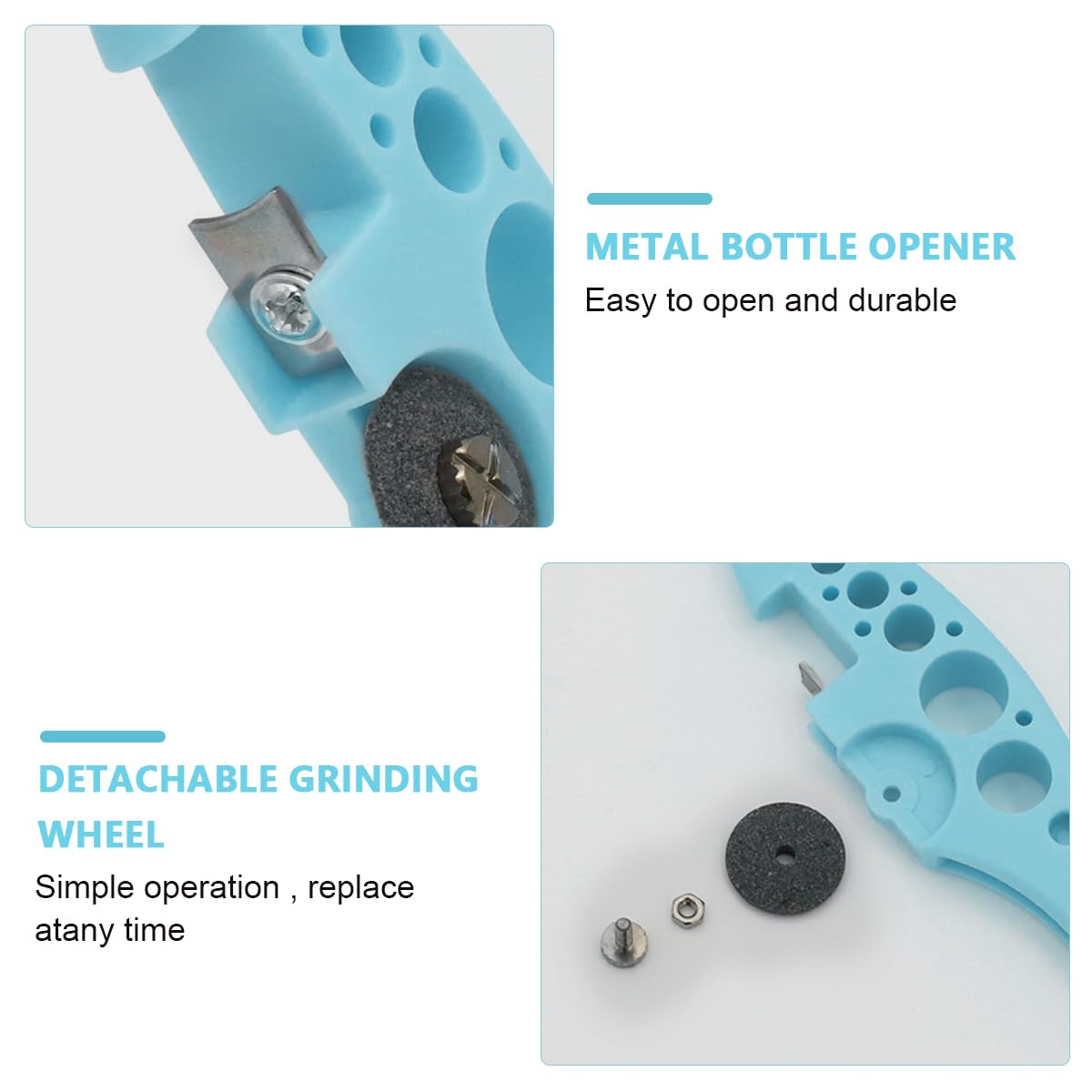 Ampule Cutter with 5 Replaceable Grinding Wheels, Ampoule Cutter for Doctors, Glass Bottle Cutter, Ampule Breaker, Suitable for Home Daily or Medical Use, Cut The Ampoule (Blue)