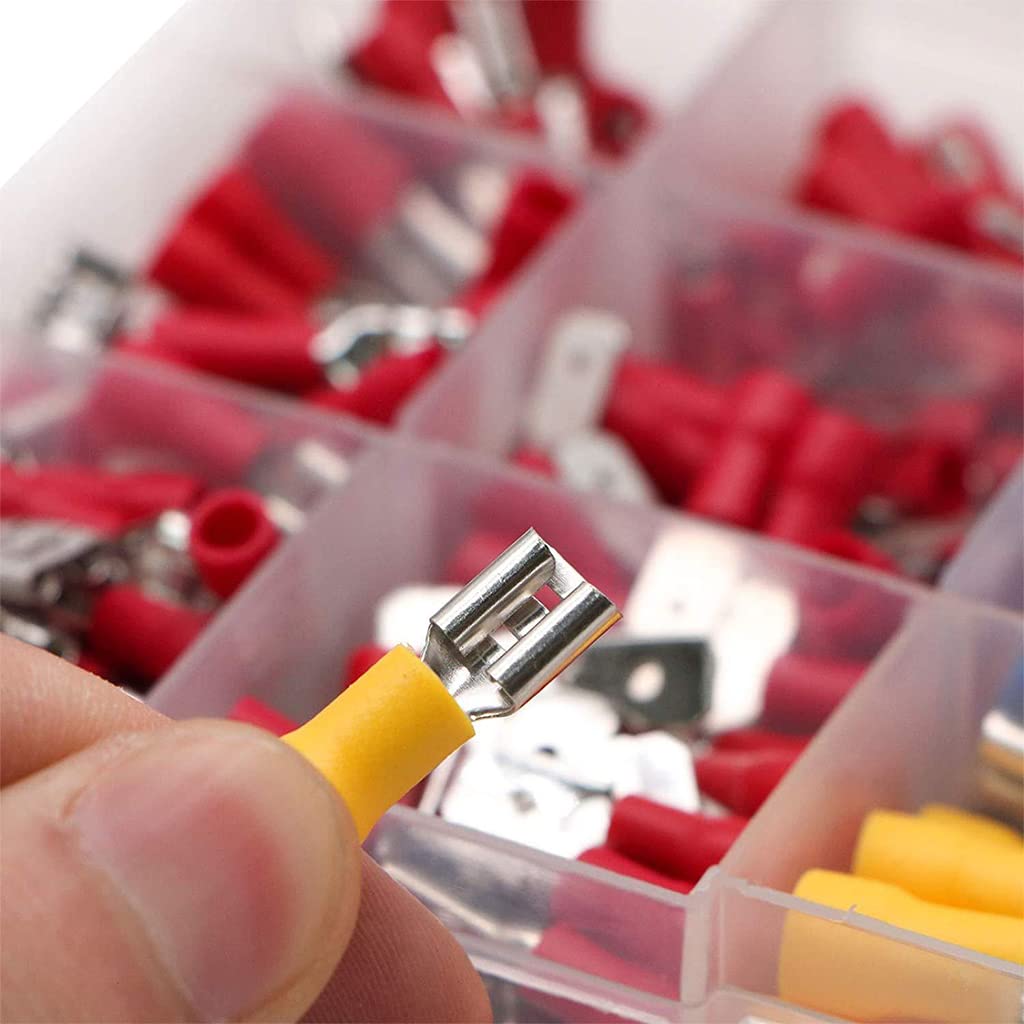 HASTHIP Wire Connector Set for Automotive and Home Wiring with 480pcs Crimp Terminals | Tinned Brass and PVC Insulated Connectors