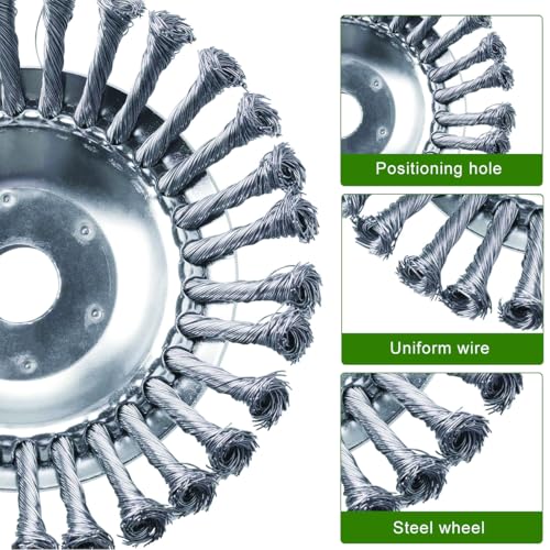 HASTHIP® Weeder Head Grass Trimmer Head Replacement Stainless Steel Multi Prongs Weeder Blade Trimmer Head Universal Grass Trimmer Head, 8 inches Dia