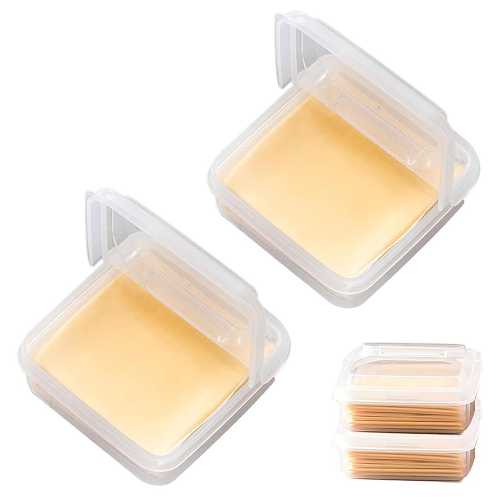 HASTHIP Cheese Storage Containers for Fridge featuring Airtight Flip‑Up Seal Lids 3.9×3.9 in | BPA‑Free Plastic 2 Pack