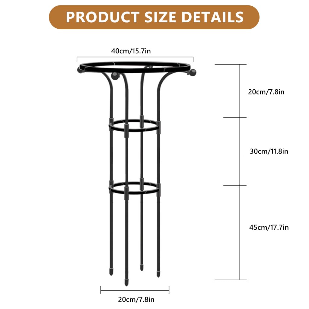 HASTHIP Metal Garden Trellis for Climbing Plants with Hollow Roof Design 95cm Height | Rust Proof Indoors and Outdoors