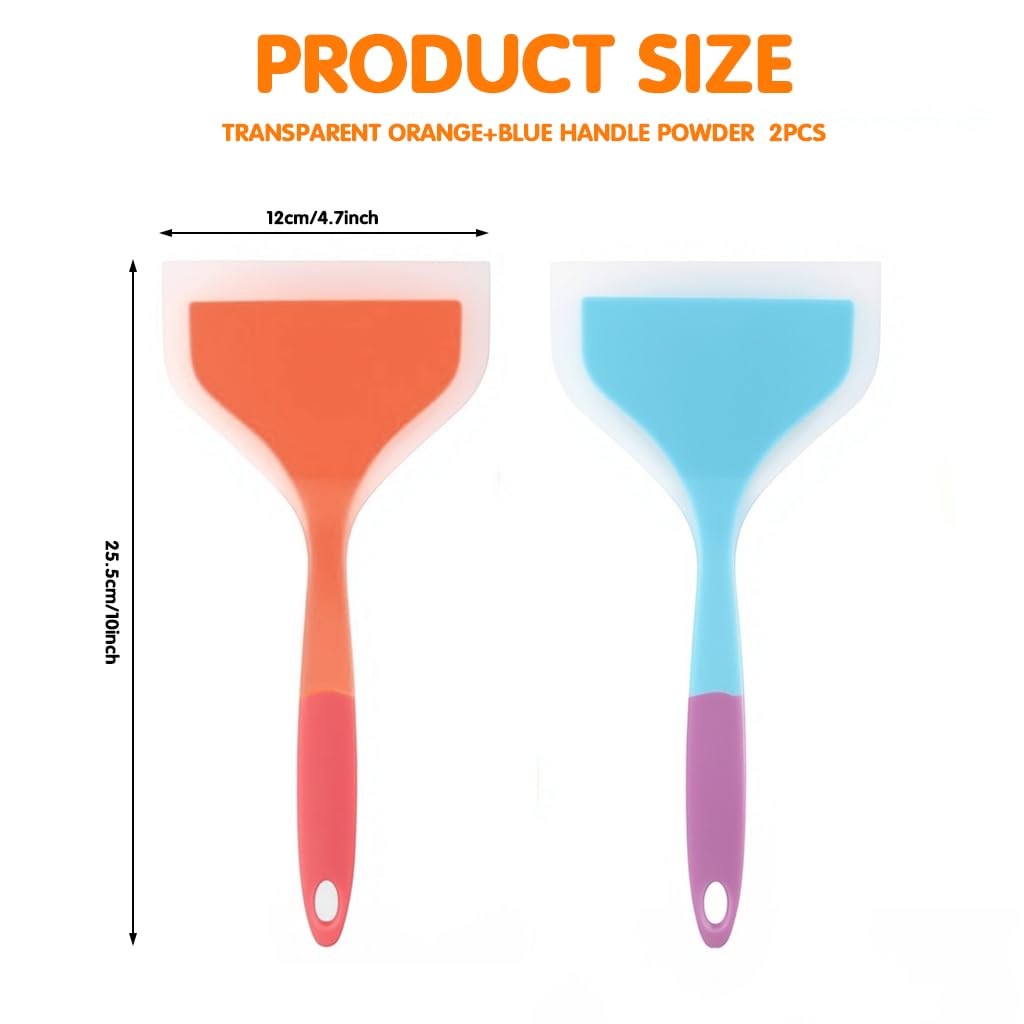 HASTHIP Silicone Spatula for Cooking with 4.7 Inch Wide Head and 450°F Heat Resistance | Food Grade Nonstick Utensils