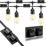 HASTHIP Cable Organizer for Christmas and Decorative Lights featuring Dual Slot Grip | 25pcs Black Plastic Clips