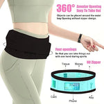 HASTHIP® Slim Running Belt Bag with Hook Elastic Open Waist Bag for Keep Phone, Keys, Earbuds, Waist Bag with Large Capacity Running Waist Pack for Workouts, Exercise, Cycling, Travel