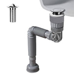 HASTHIP Sink Drain Pipe for Bathroom with 42–96cm Adjustable Length & Flexible Design | Stainless Steel Pop-Up Valve