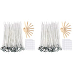 HASTHIP Candle Making Kit for DIY Scented Candles with 220 pcs 6 in Wicks and Wooden Holders