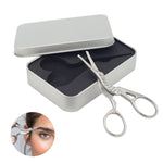 HASTHIP® Tijeras Faciales para Nariz y Orejas,Tijeras de Vello Nasal Acero Inoxidable con Punta Redondeada,para Barba Bigote y Cejas Recortador Seguro Unisex con Caja de