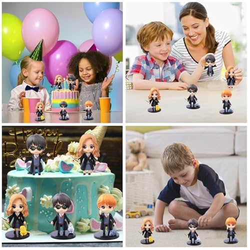 HASTHIP® 3Pcs 3.7 inches Cartoon Figures Desk Decoration Harry, Hermione & Ron Collectible Figures Desk Decor