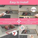 HASTHIP® 39 Inches Shower Threshold Water Dam Flexible Shower Water Guard Blocker Self-Adhesive Silicone Shower Water Dam Shower Splash Guard for Kitchen Countertop Sink, Cooktop, Bathroom Tub 3 PCS