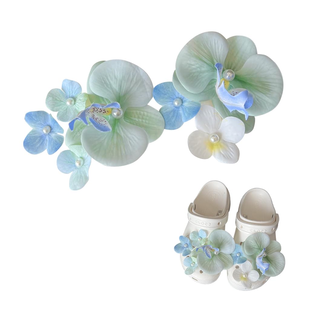 HASTHIP Flower Shoe Charms Set for Clog Shoes with Easy Snap-On Design 8Pcs Pink and White | Aesthetic Floral Decor for Women and Kids