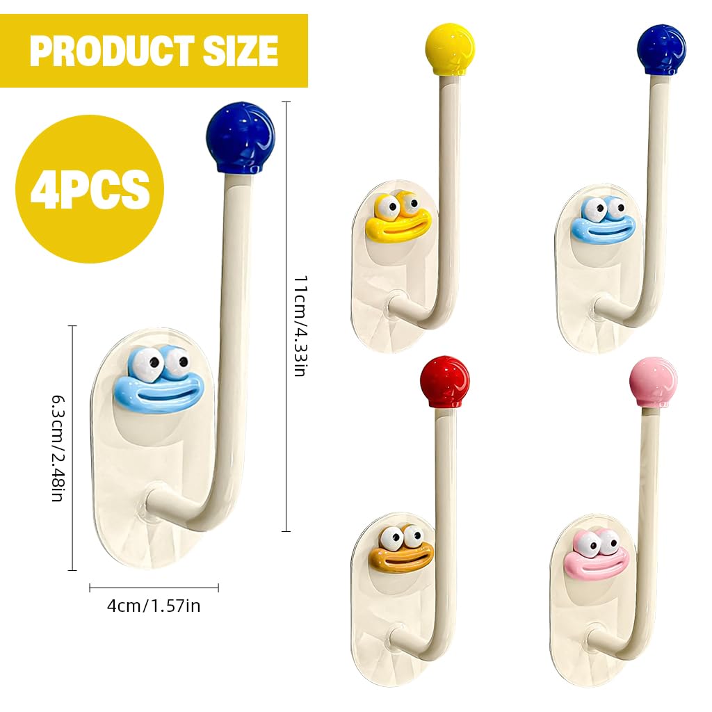 HASTHIP Wall Hooks for Hair Accessories with Strong Self Adhesive | 4PCS L Shaped Set