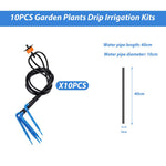 HASTHIP Garden Drip Irrigation Kits for Flower Beds and Lawns featuring 4 Way Nozzle 10 pcs