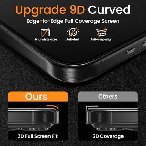 HASTHIP® Compatible with iPhone 13 2pcs HD Screen Protectors Anti-scratch Tempered Glass Screen Protector with Screen Alignment Tool & Accessories Pack
