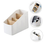 HASTHIP® Remote Control Storage Box Multi Remote Organizer Caddy with 5 Compartments,PU Leather TV Holder,Desk Organizer Tray for Controller Media Player Office Home Nightstand and Accessories