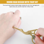 MAYCREATE® Nose Hair Trimmer Ear Nose Hair Scissors for Men, Multipurpose Small Beard Scissors, Women Eyelashes Eyebrow Scissors, Safety Blunt Tip for Facial Hair Moustache, with Storage Box (gold)